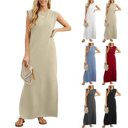 Women's Sleeveless Split-Hem Maxi Dress