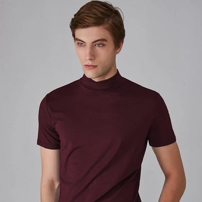 Men's Fitted High-Neck T-Shirt