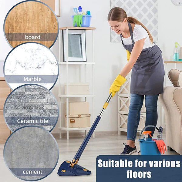 Triangle Spin Mop with Built In Squeeze and 360° Head