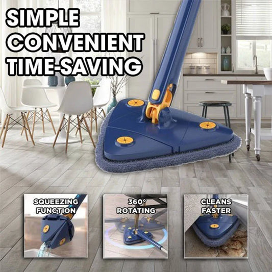 Triangle Spin Mop with Built In Squeeze and 360° Head
