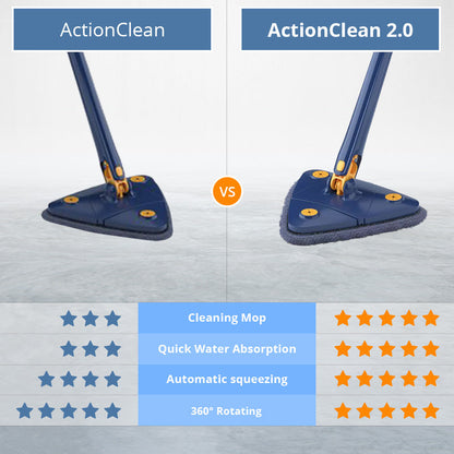 Triangle Spin Mop with Built In Squeeze and 360° Head