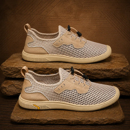 Men's Mesh Panel Lace Up Trainers