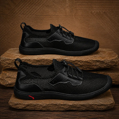 Men's Mesh Panel Lace Up Trainers