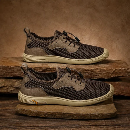 Men's Mesh Panel Lace Up Trainers