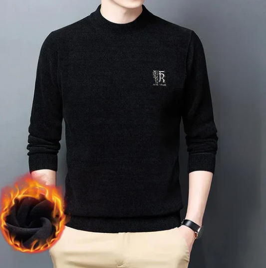 Men’s Fleece-Lined Chenille Knit Winter Jumper