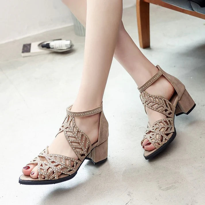 Boho Hollow High Heels for Women