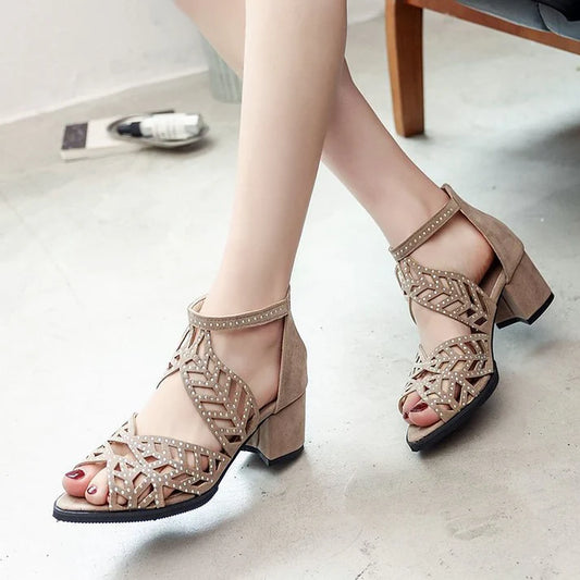 Boho Hollow High Heels for Women
