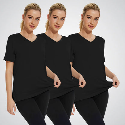 Women’s Casual Loose Fit V-Neck Tee 3 Pack