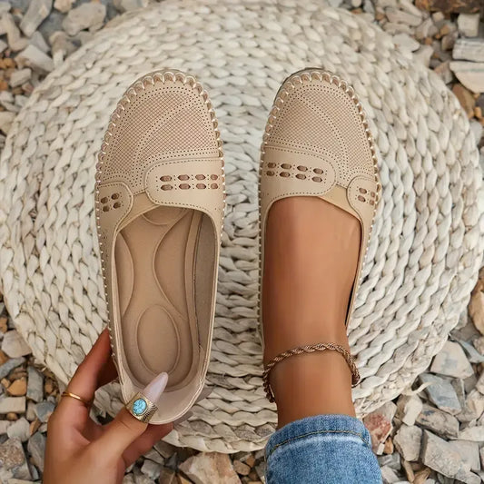 Women's Breathable Vintage Style Leather-Look Loafers