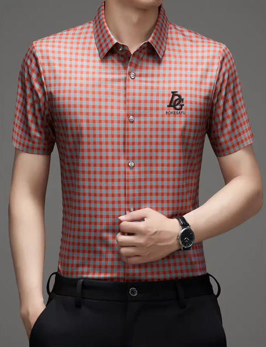 Men’s Modern Check Pattern Casual Shirt