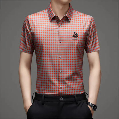 Men’s Modern Check Pattern Casual Shirt