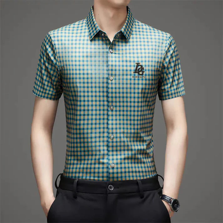 Men’s Modern Check Pattern Casual Shirt