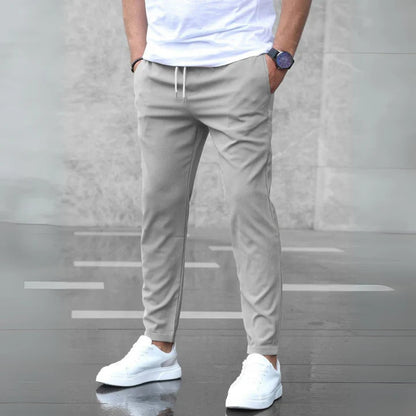 Men’s Tailored Stretch Smart Trousers with Adjustable Waist