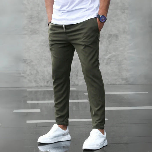Men’s Tailored Stretch Smart Trousers with Adjustable Waist