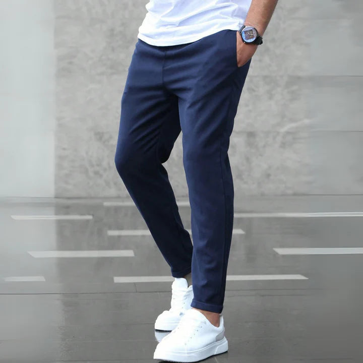Men’s Tailored Stretch Smart Trousers with Adjustable Waist