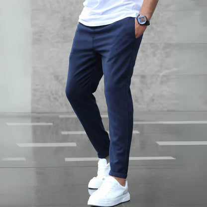 Men’s Tailored Stretch Smart Trousers with Adjustable Waist