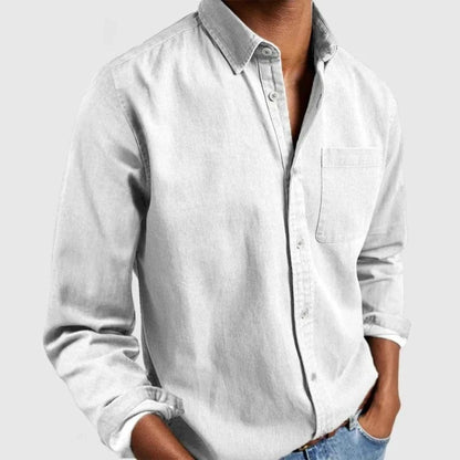 Men’s Premium Linen-Blend Button-Up Shirt
