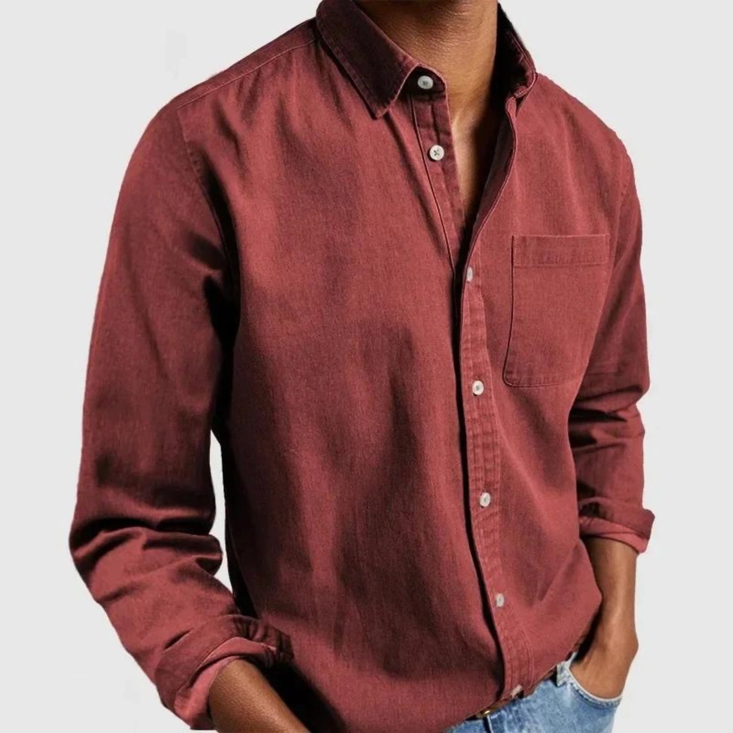 Men’s Premium Linen-Blend Button-Up Shirt