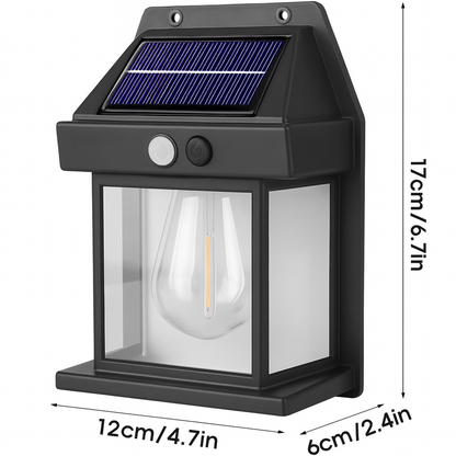 Solar Motion Sensor Outdoor Wall Lantern Light