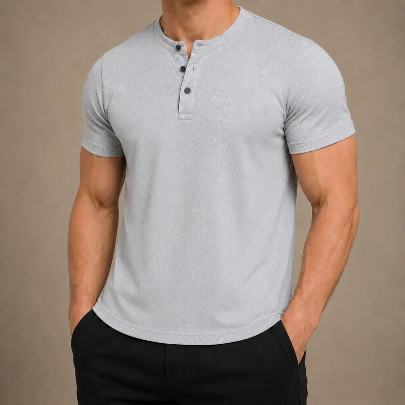 Men’s Slim-Fit Henley T-Shirt