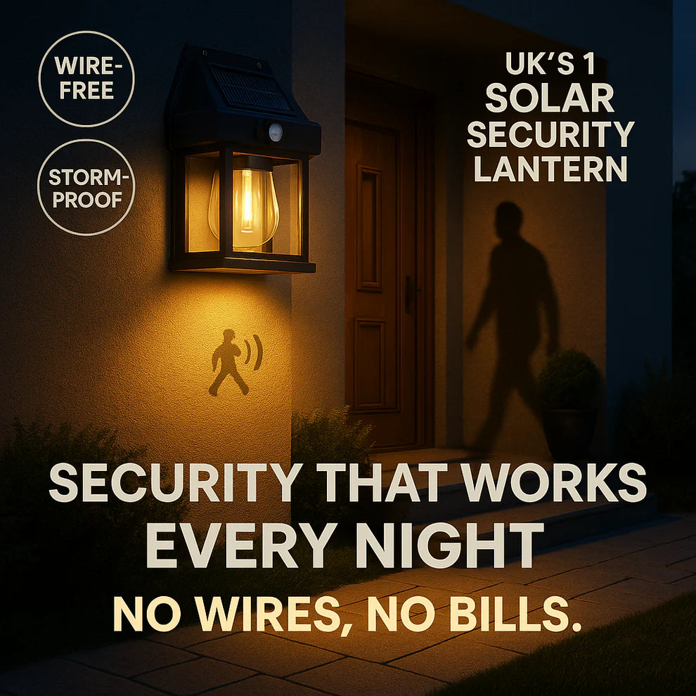 Solar Motion Sensor Outdoor Wall Lantern Light