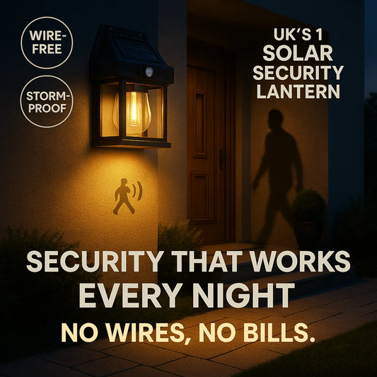 Solar Motion Sensor Outdoor Wall Lantern Light