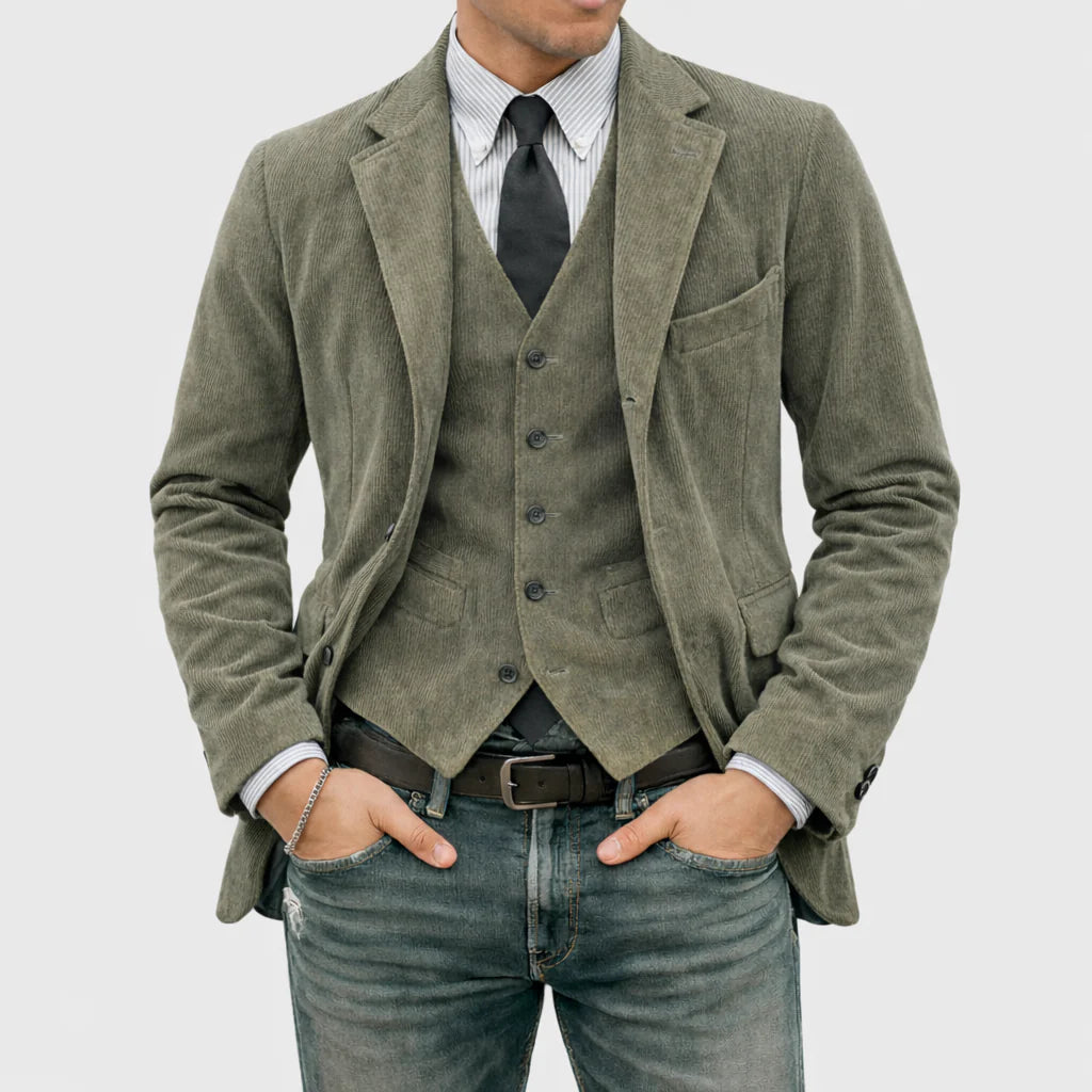 Men’s Tailored Blazer And Waistcoat Set