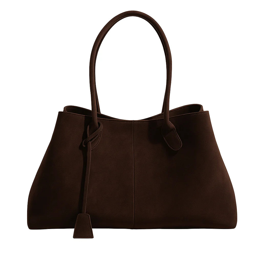 Women's Fashionable Shoulder Bag in Faux Suede