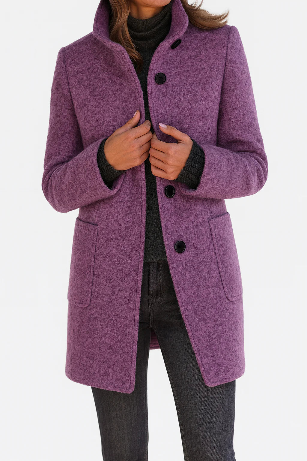 Women’s Classic High-Collar Comfortable Coat