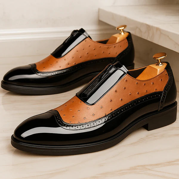 Men’s Prestige Ostrich Leather-Look Slip-On