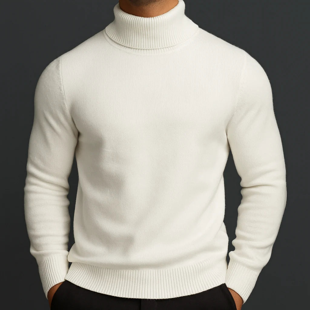 Men's Ribbed Merino Turtleneck Jumper