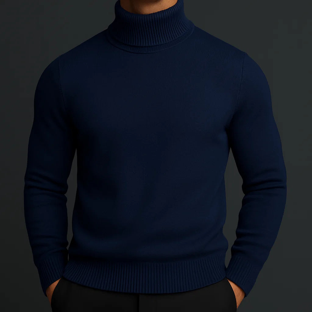 Men's Ribbed Merino Turtleneck Jumper