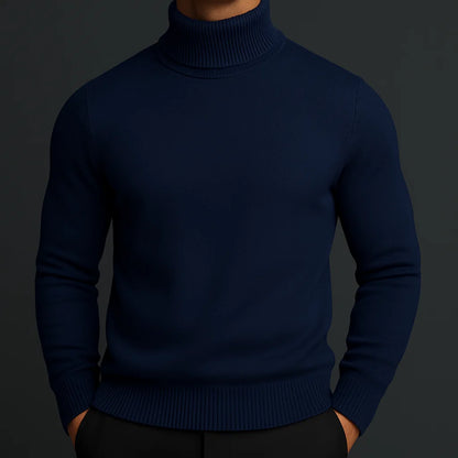 Men's Ribbed Merino Turtleneck Jumper