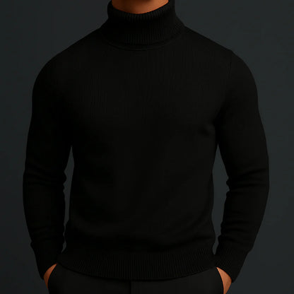 Men's Ribbed Merino Turtleneck Jumper