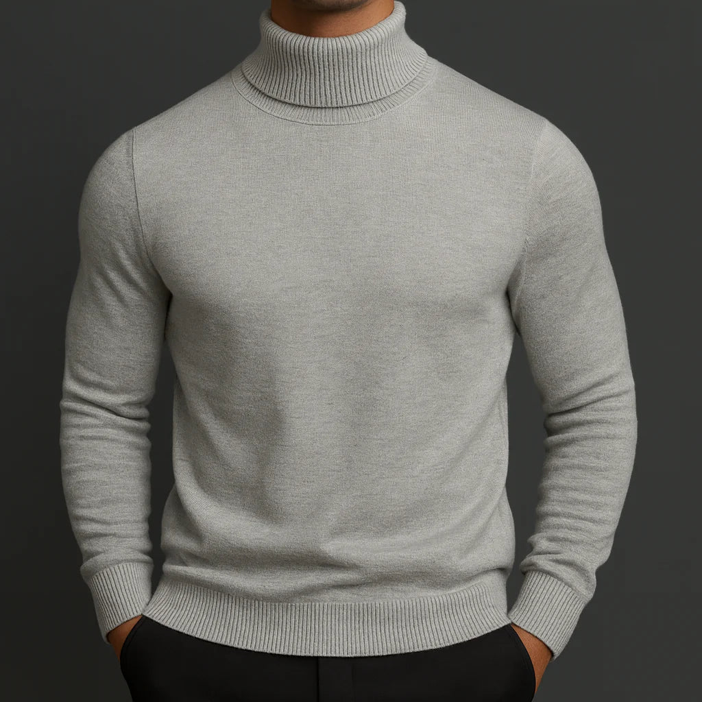 Men's Ribbed Merino Turtleneck Jumper