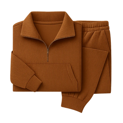 Women’s Ribbed Half-Zip Jogger Lounge Set