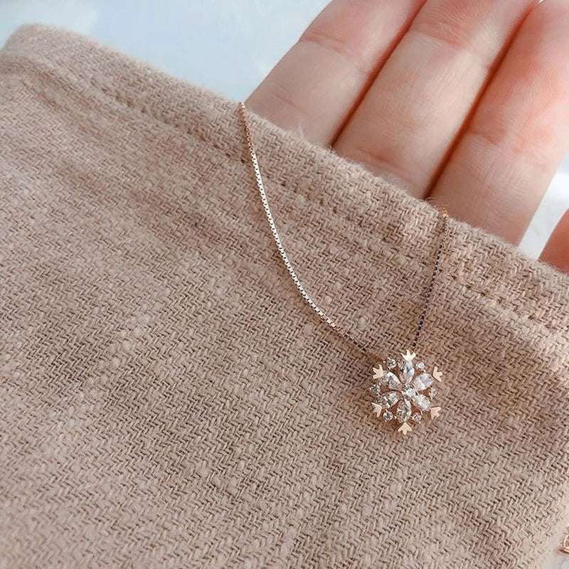Women’s Crystal Snowflake Pendant Necklace