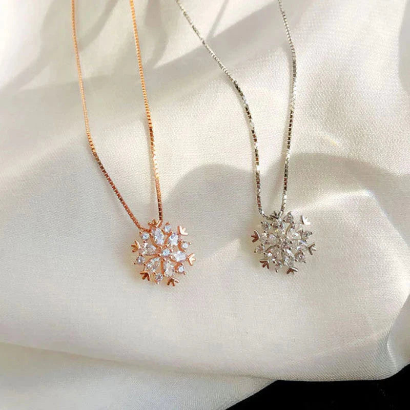 Women’s Crystal Snowflake Pendant Necklace