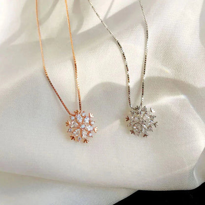 Women’s Crystal Snowflake Pendant Necklace