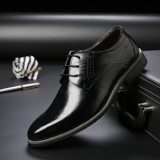 Men's Italian Leather-Look Oxford Shoes