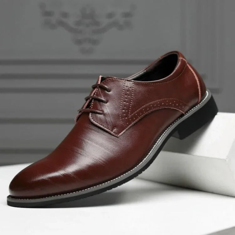 Men's Italian Leather-Look Oxford Shoes