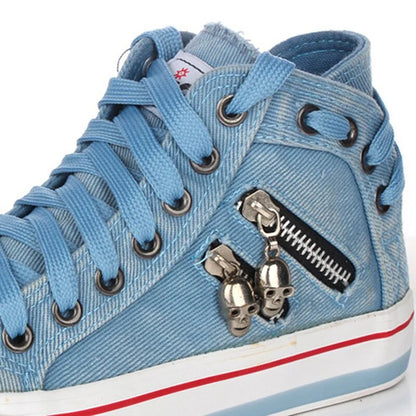 Women's Side Zipper Casual Sneakers