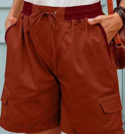 Women’s High-Waist Drawstring Cargo Shorts