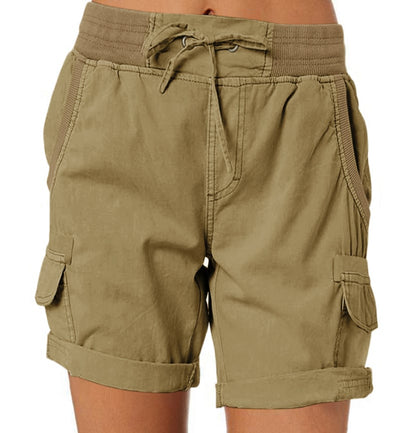 Women’s High-Waist Drawstring Cargo Shorts