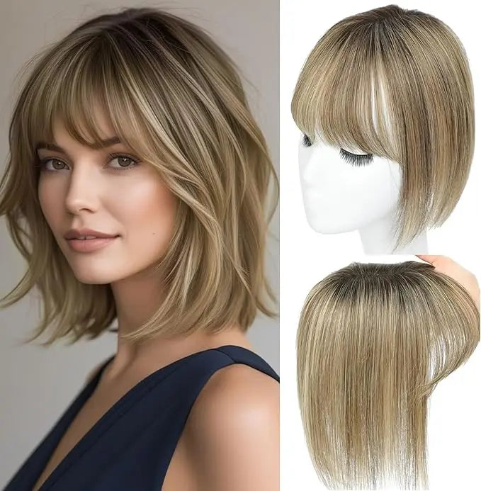 Women’s Human Hair Topper with Fringe