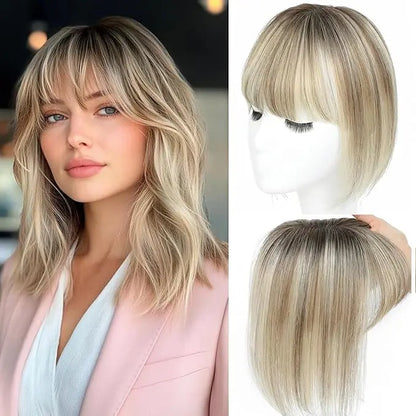 Women’s Human Hair Topper with Fringe
