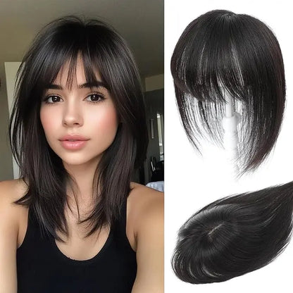 Women’s Human Hair Topper with Fringe