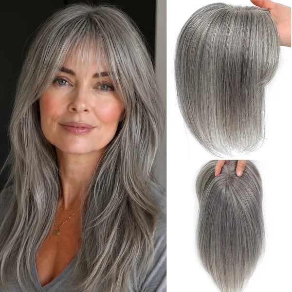 Women’s Human Hair Topper with Fringe