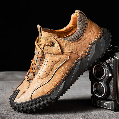 Men’s Vintage Leather-Look Hiking Shoes