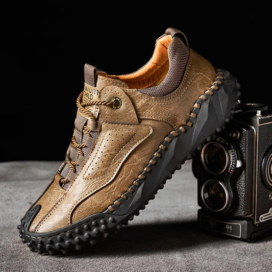 Men’s Vintage Leather-Look Hiking Shoes